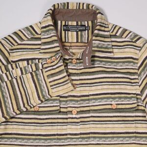 J Peterman Long Sleeve Popover Pocket Shirt Cotton Made in Portugal Mens M